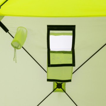 картинка Палатка зимняя PREMIER Куб 1,5х1,5 желтый люминисцентный/серый