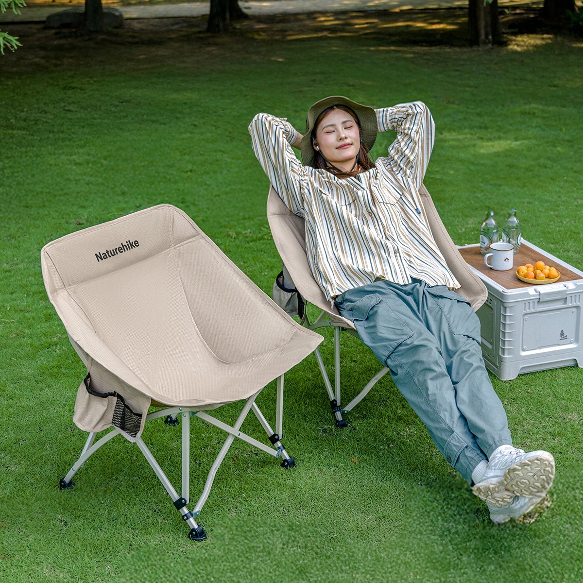 картинка Кресло туристическое Naturehike MW01, складное, КМФ, до 120 кг.