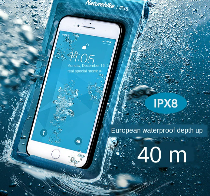 картинка Гермочехол Naturehike плоский для телефона 11х20 см. (синий)