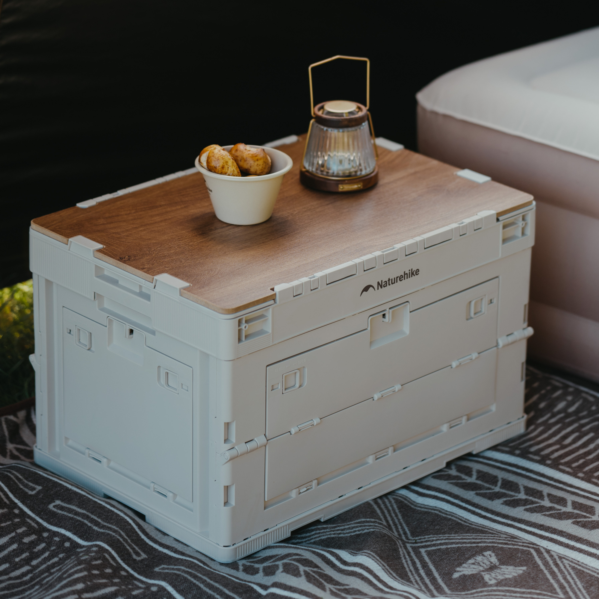 картинка Ящик туристический Naturehike 52 л, трансформер, со столешницей, бежевый