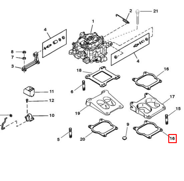 картинка Прокладка паронитовая MERCRUISER ALPHA /BRAVO (Quicksilver)