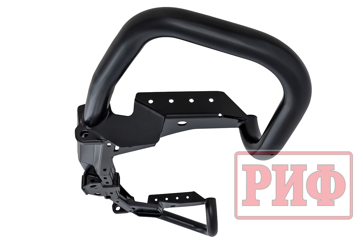 картинка Бампер задний силовой/защита штатного бампера РИФ Nissan Patrol Y62 c квадратом под фаркоп