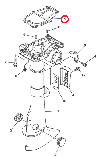 картинка Прокладка под блок Yamaha F2-2.5 (PREMARINE)