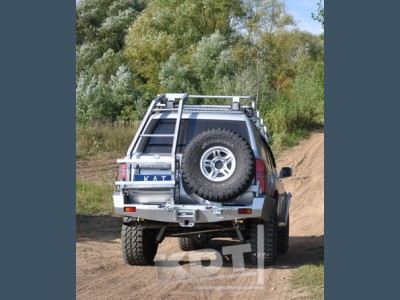 картинка Бампер задний KDT силовой для Nissan Patrol Y61 с местом под лебедку и штатную оптику