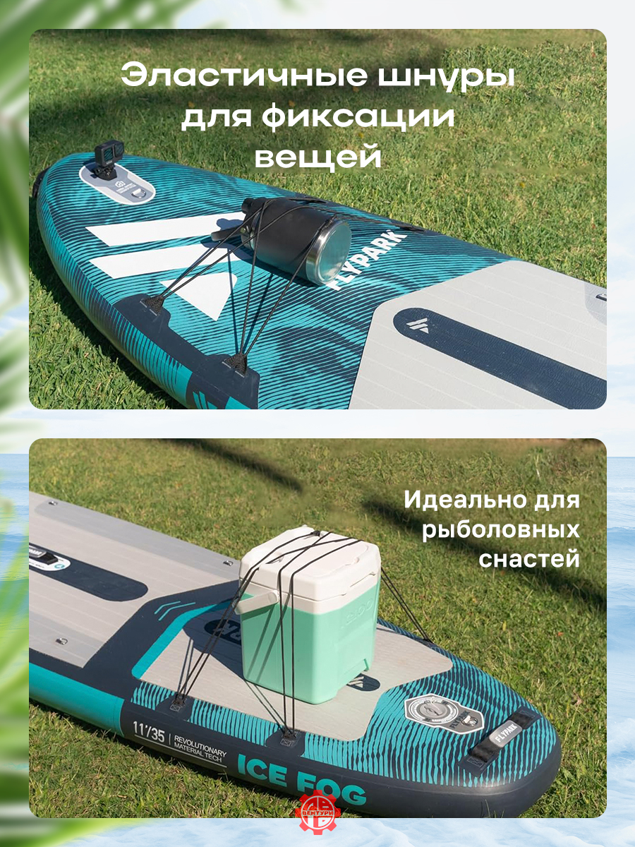 Сапборд надувной FLYPARK ICE FOG Green 325x89x15 см синий-серый