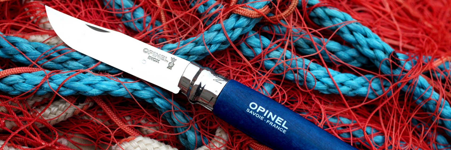картинка Нож Opinel №8 Trekking, нержавеющая сталь, синий, с чехлом, 001891