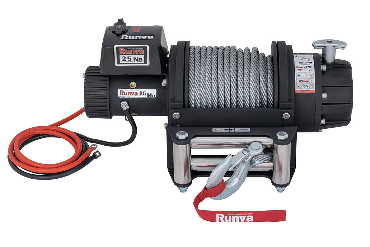 картинка Лебёдка Runva 25000 lbs 12V влагозащищенная, стальной трос