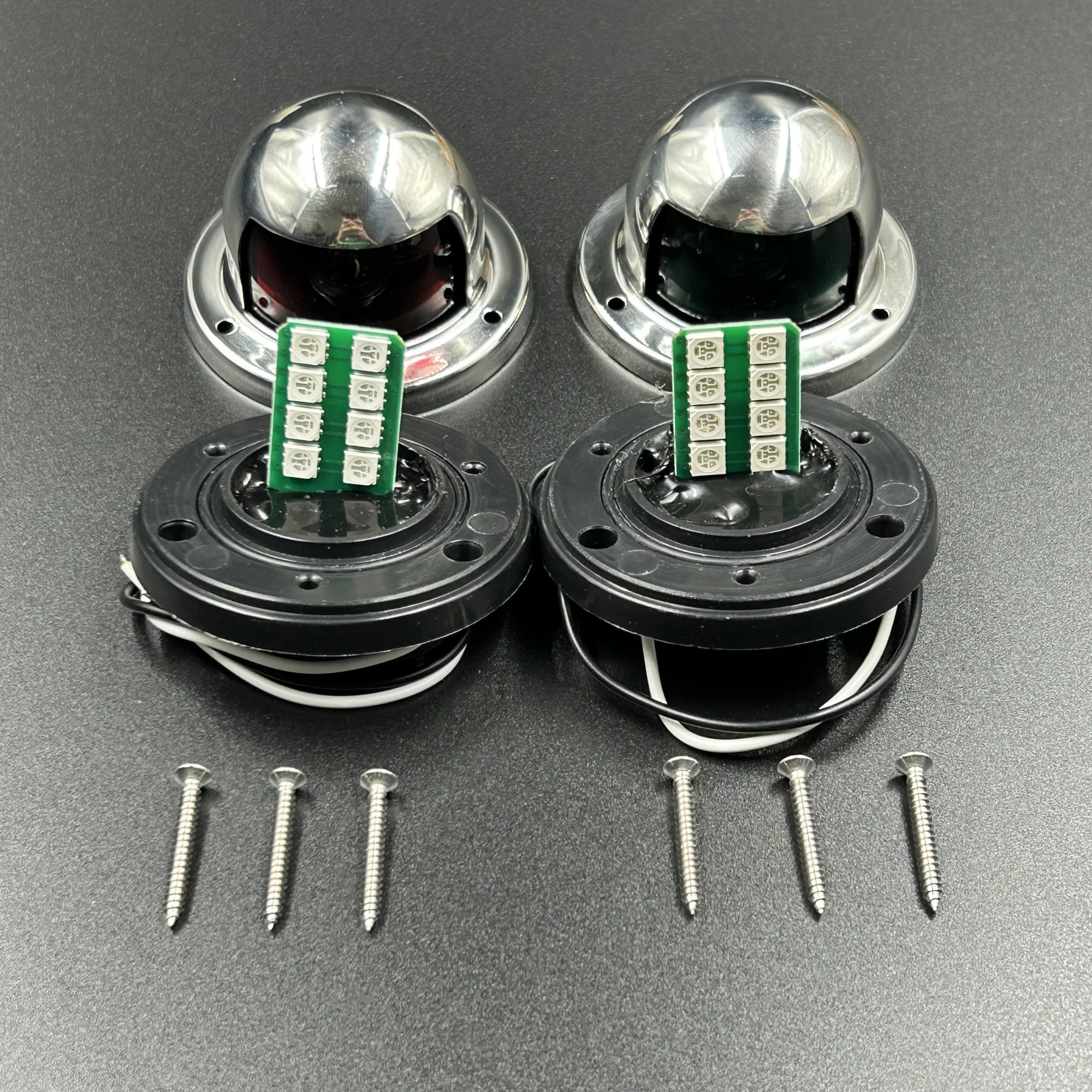 картинка Огни ходовые LED (красный, зеленый) корпус нерж. (ALLSHINE)