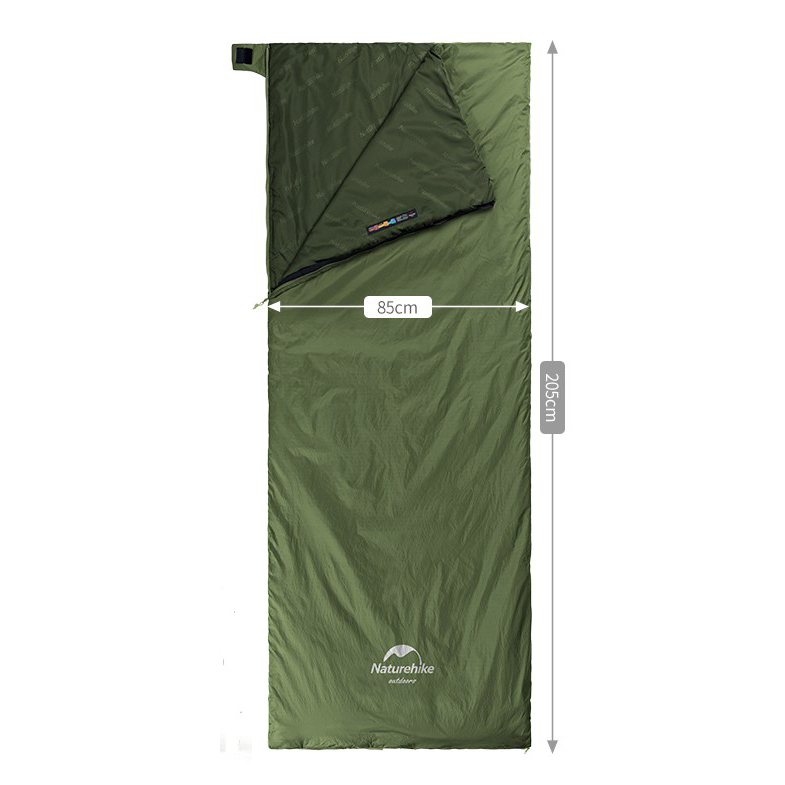 картинка Мешок спальный Naturehike LW180, 205х85 см, (ТК: +15C), зеленый