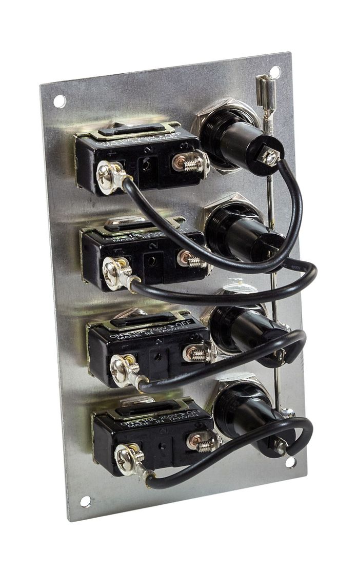 картинка Панель бортового питания 4 переключателя, предохранители