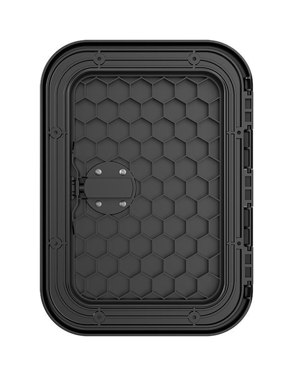 картинка Люк смотровой 270 х 375 мм черный, с замком, Marine Rocket