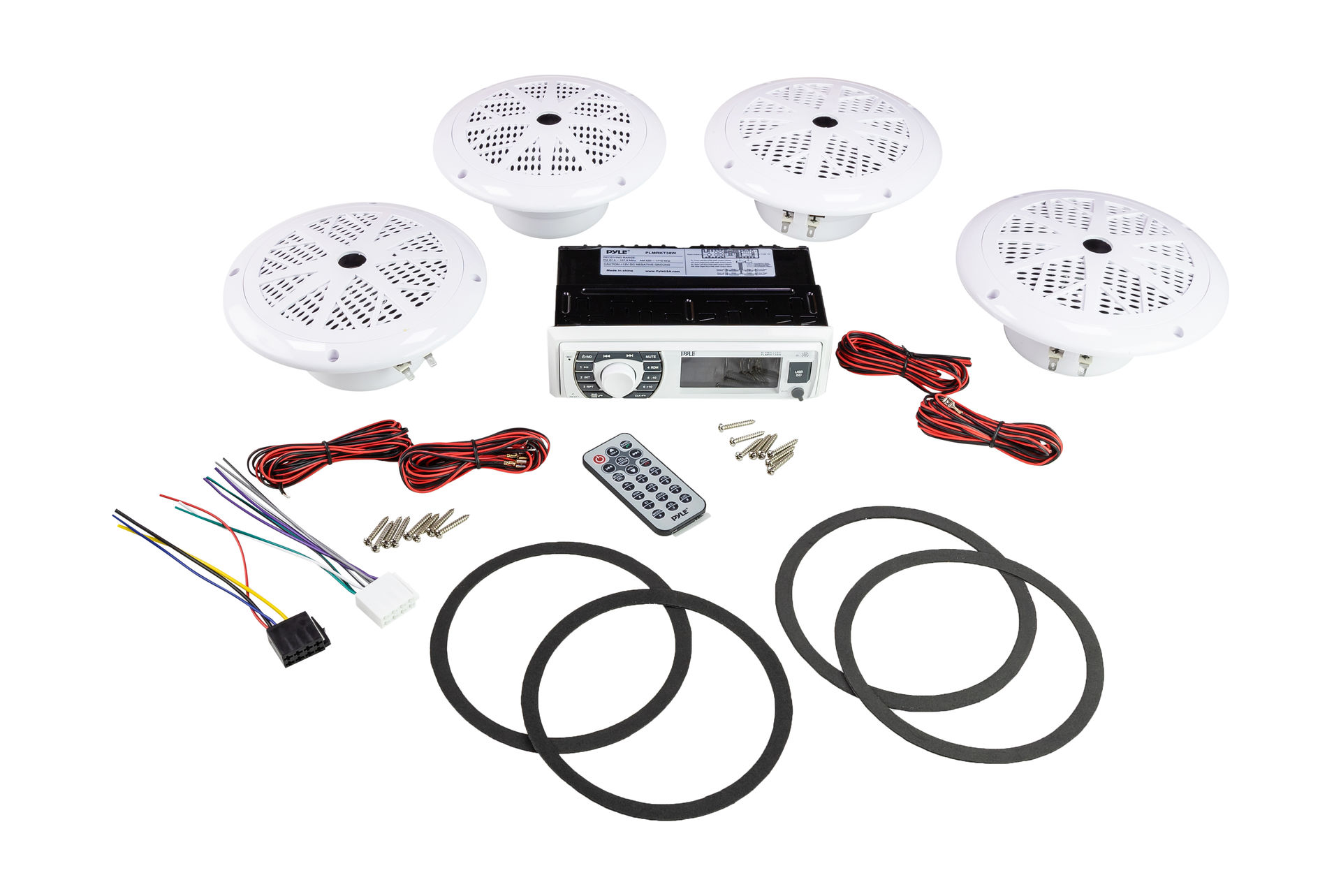 картинка Морская акустика 1DIN PYLE PLMRKT38W, комплект