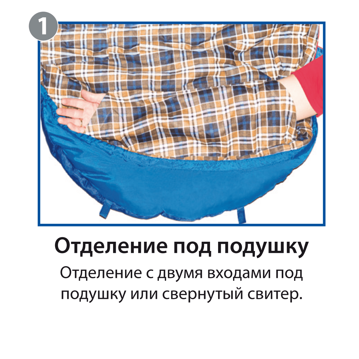 картинка Спальный мешок BTrace Duvet Правый (Правый, Синий)