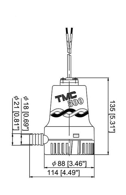 картинка Помпа осушительная, 24 В, 500GPH (1892.5 л/ч)