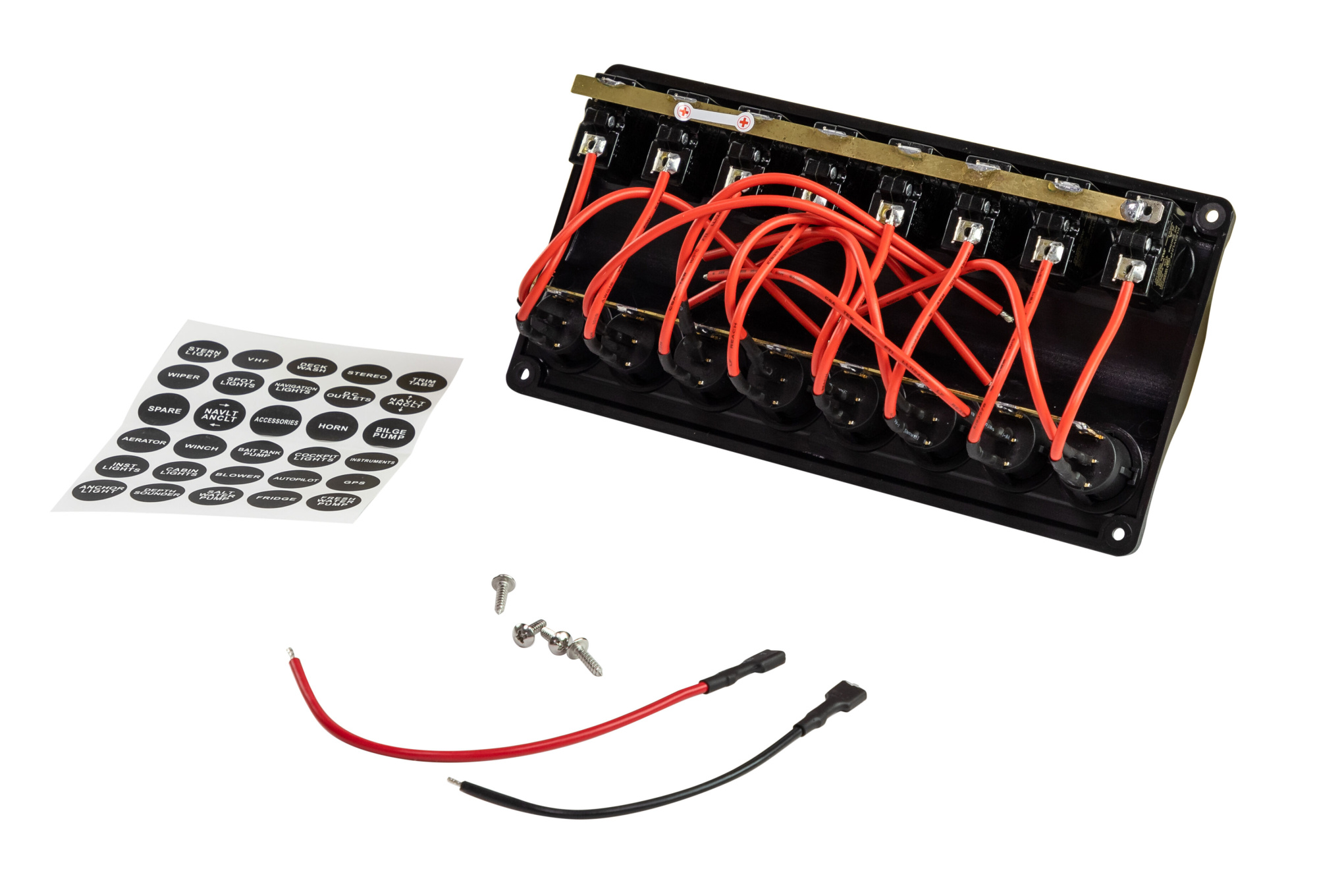 картинка Панель бортового питания 8 переключателей, индикация, автоматы