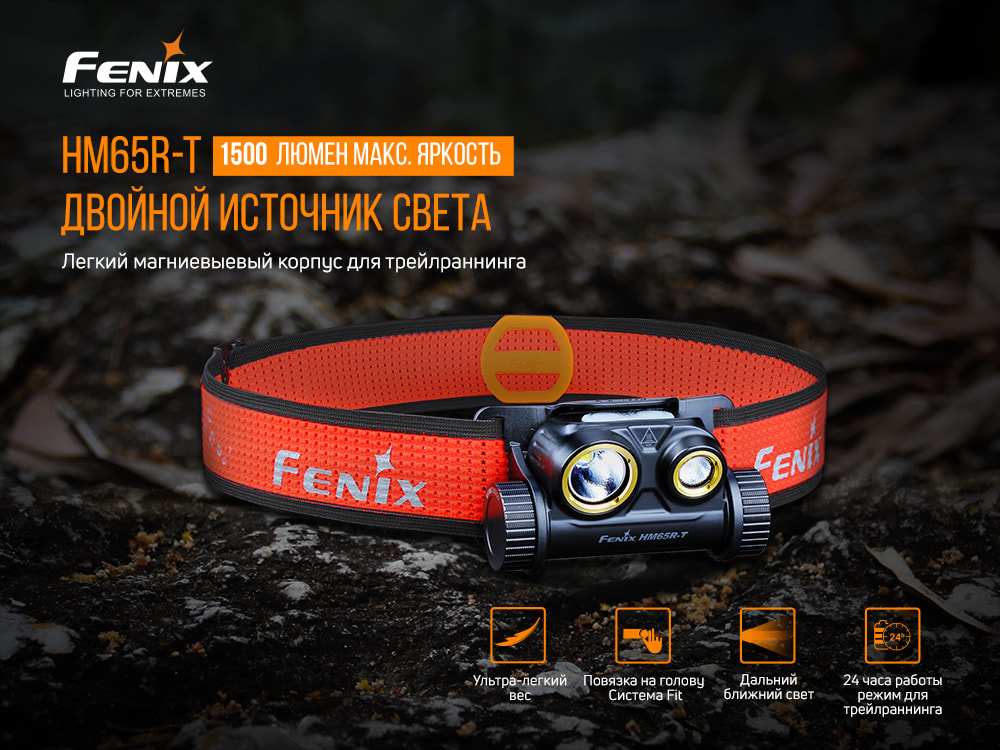 картинка Налобный фонарь Fenix HM65R-T Cree XP-G2 S3, черный