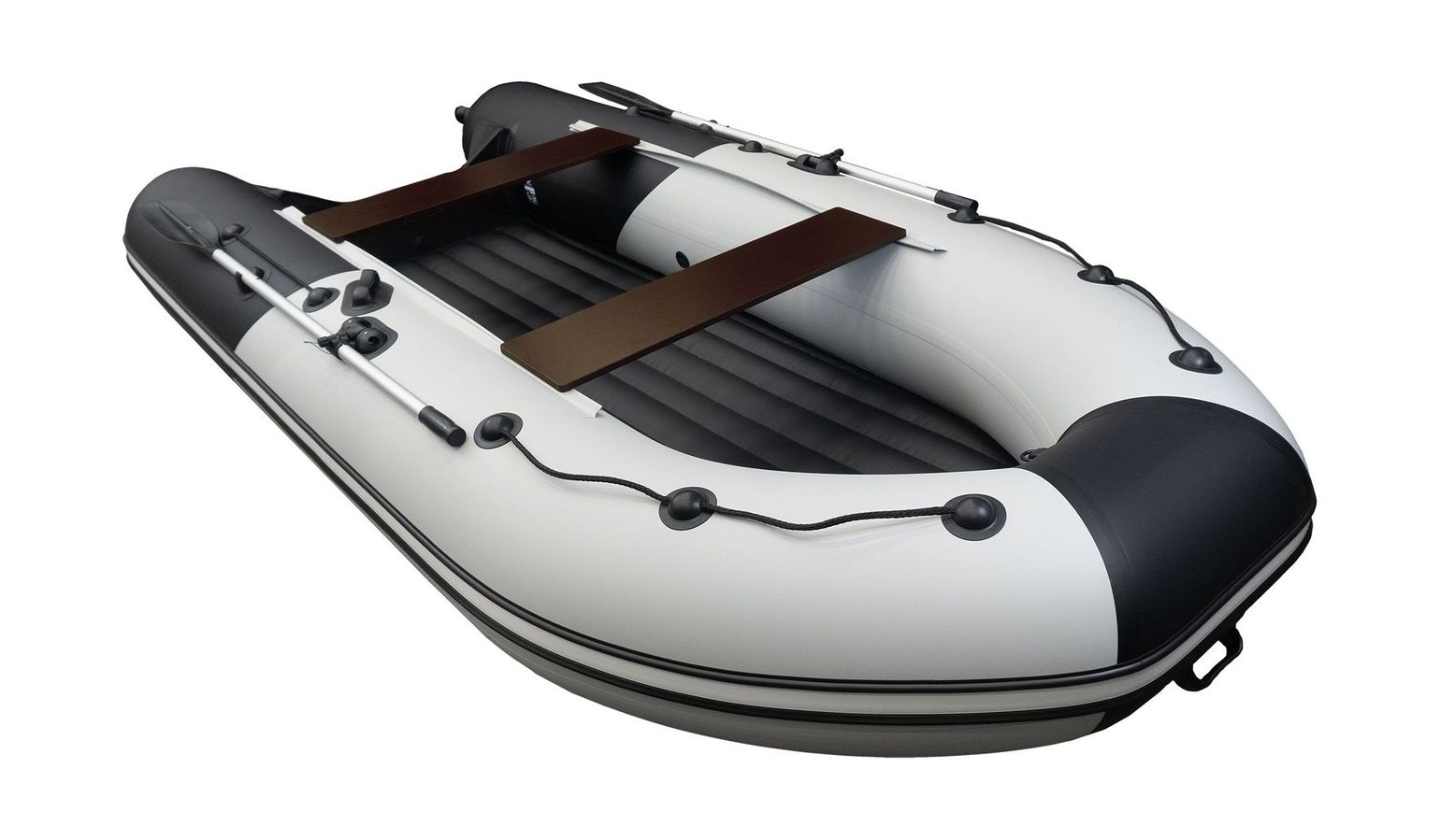 картинка Надувная лодка ПВХ, Ривьера Компакт 3600 НДНД Комби, светло-серый/черный