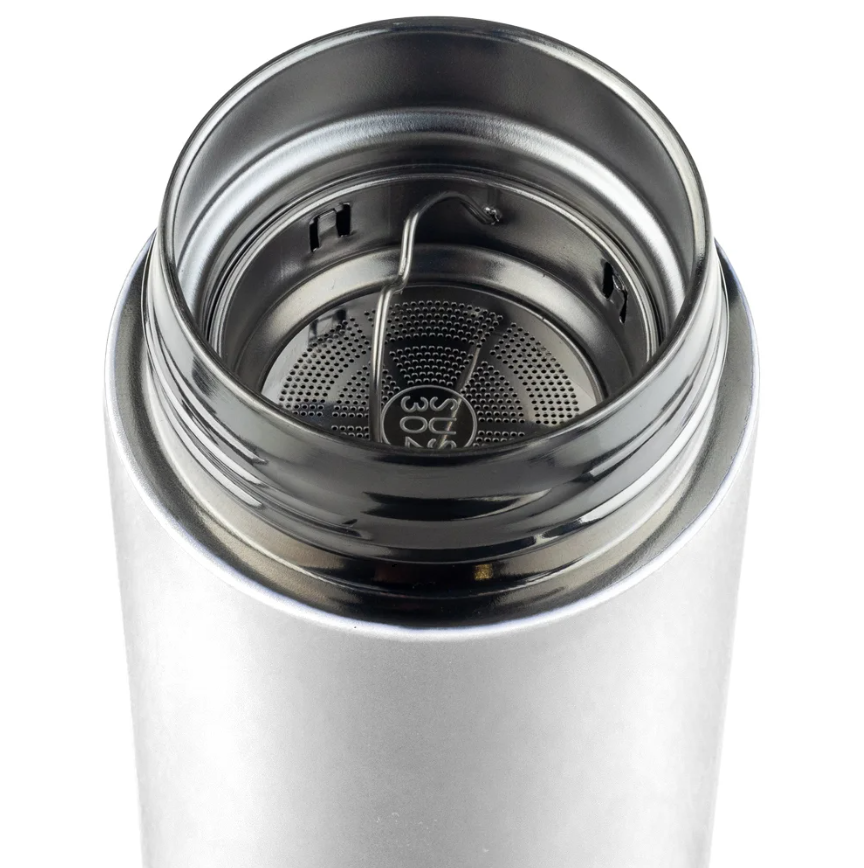 картинка Термос PERFEO 450 мл, с ситечком, белый