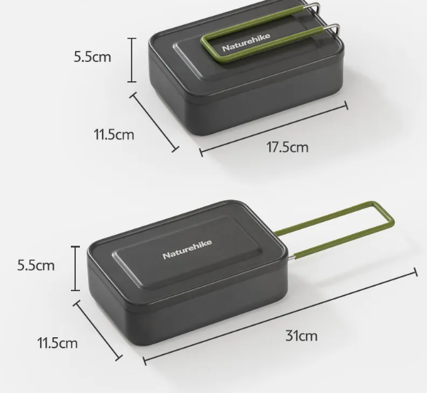 картинка Котелок прямоугольный Naturehike 1 л., алюминиевый