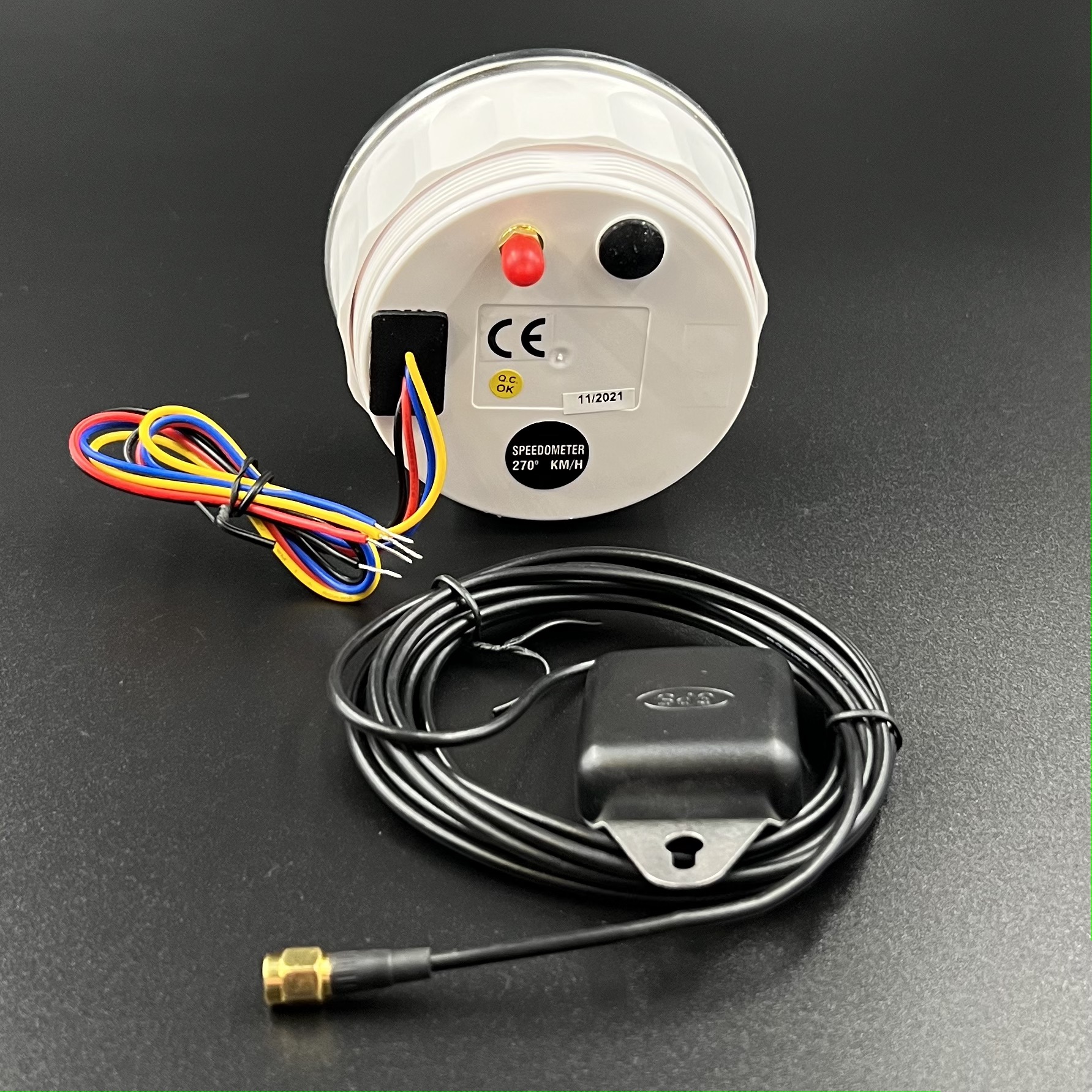 картинка Спидометр аналоговый до 120 км/ч с GPS-модулем (черный, хромированный ободок) (DEPO)