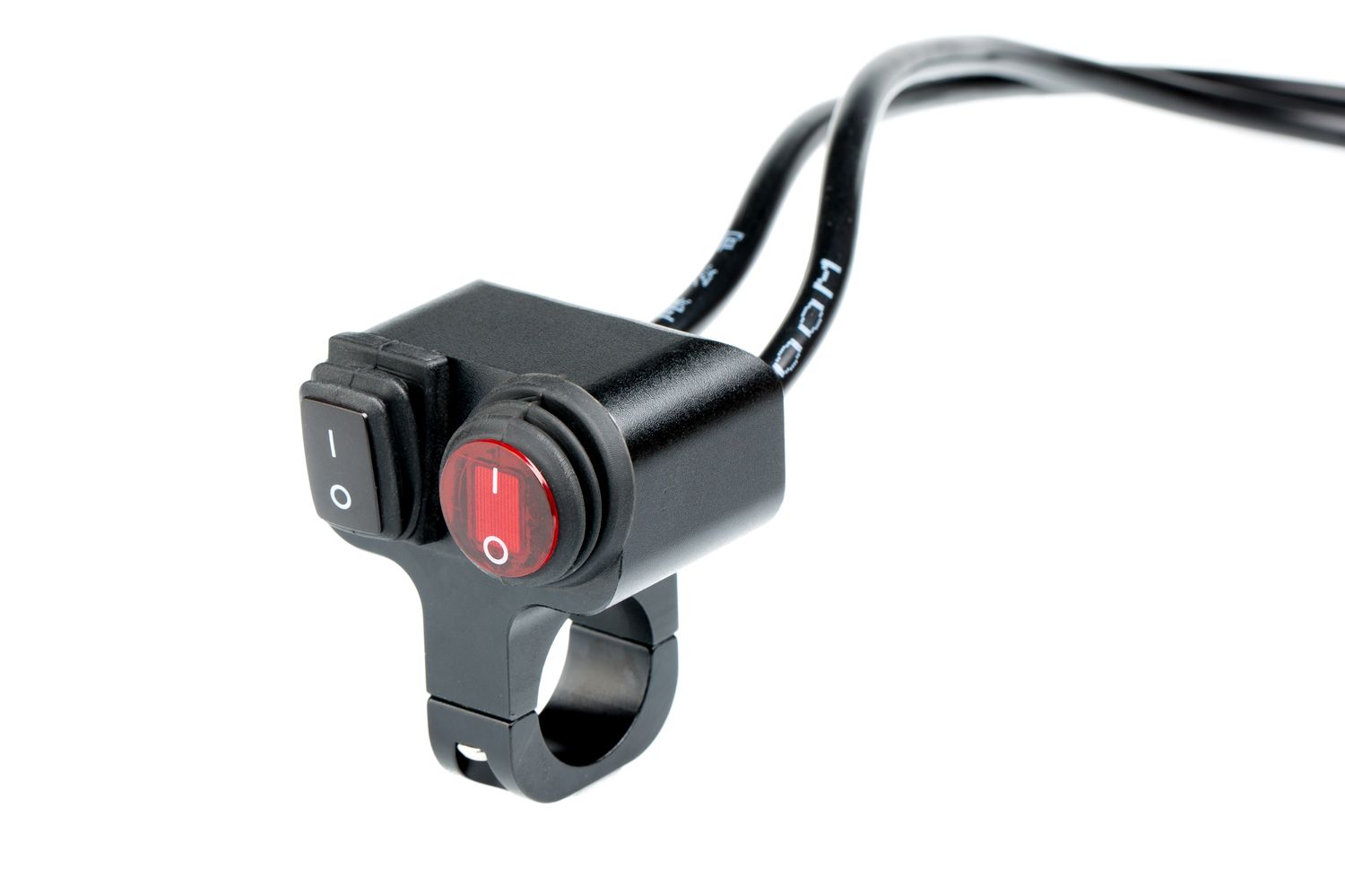 картинка Выключатель влагозащищенный 2228, двухкнопочный, цвет корпуса черный, под трубу D22мм