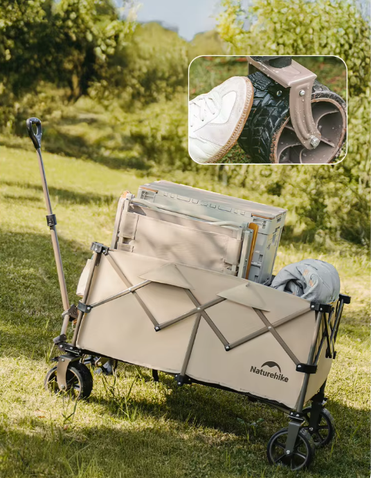 картинка Тележка туристическая Naturehike Rubiks Cube 100х65,5х108 см, 190 л, бежевая