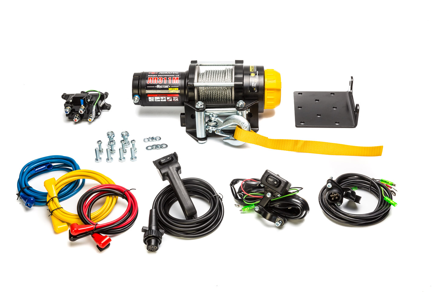 картинка Лебедка АВТОСПАС Мустанг ЛПЭ11М сталь