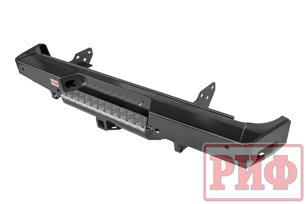 картинка Бампер задний РИФ силовой Toyota Tundra 2007+ с квадратом под фаркоп (без фонарей)