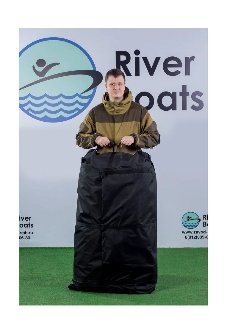 Надувная лодка ПВХ, RiverBoats RB 390 НДНД, серо-белый