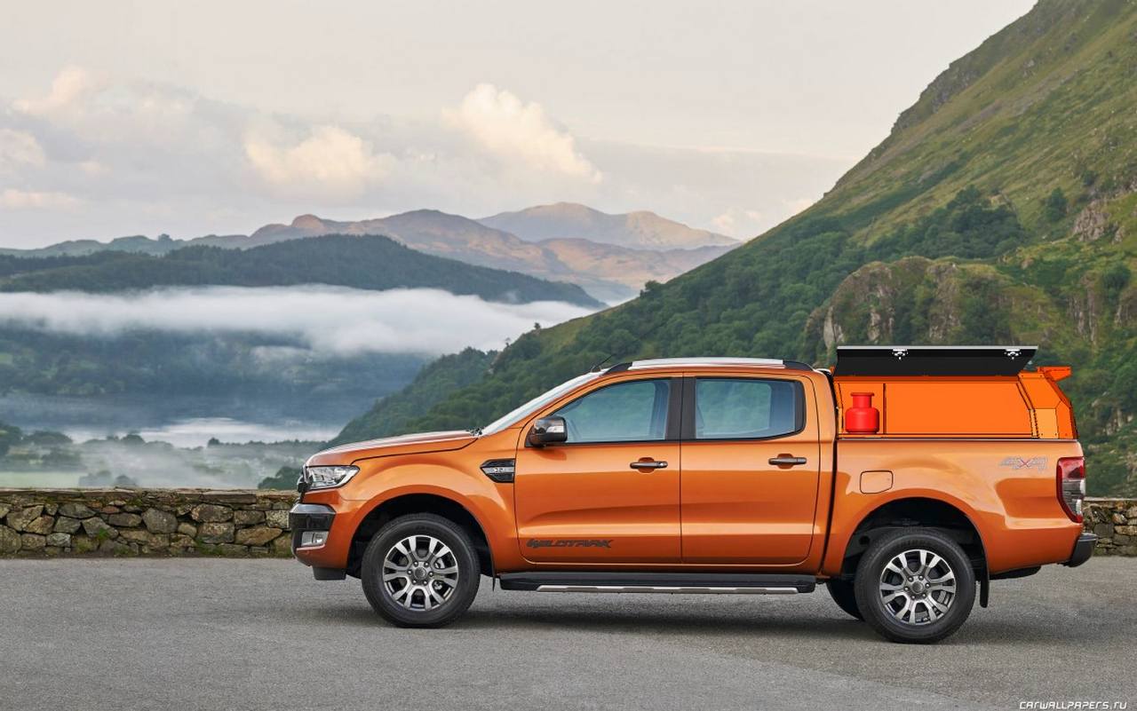 картинка Кунг алюминиевый для Ford Ranger (с 2012 г.в.) 3 двери, неокрашенный — KDT 1428L