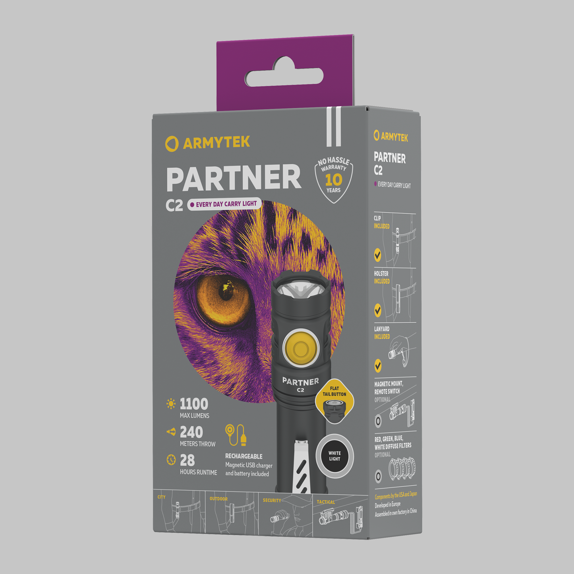 картинка Фонарь Armytek Partner C2 Magnet USB White