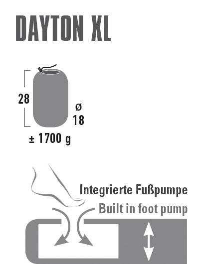 картинка Коврик надувной High Peak Dayton XL 197х70х10 см. (Серый)