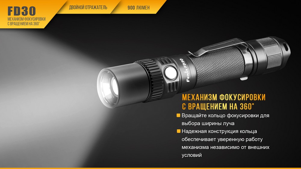 Фонарь Fenix FD30 c аккумулятором