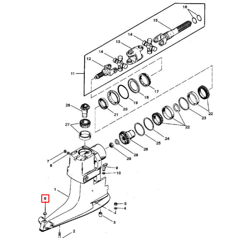 картинка Заглушка Mercury 6/8/9.9/15 HP; Mercruiser ALPHA  (Osaka)