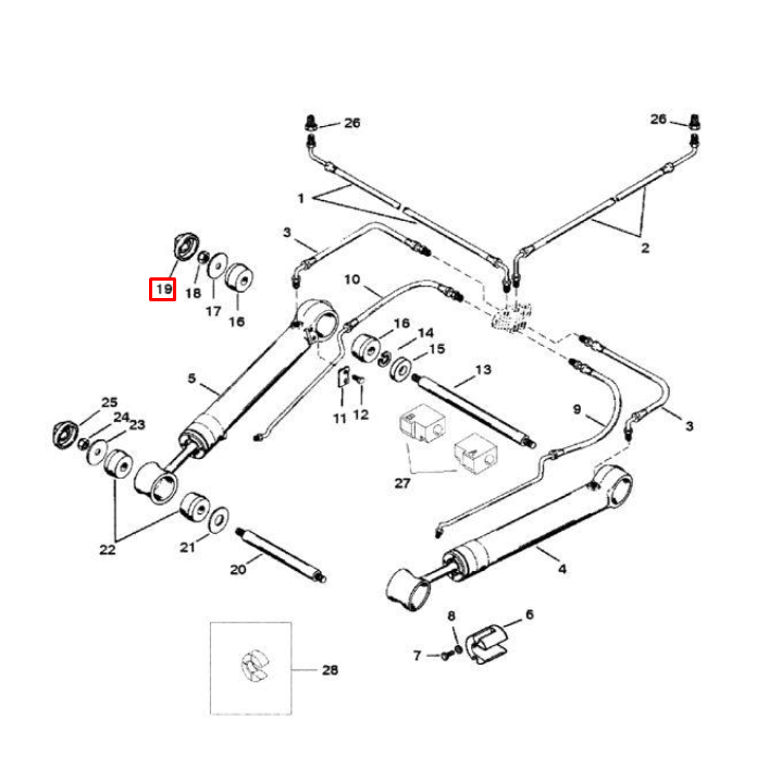 картинка Крышка крепления гидроцилиндров Mercruiser Bravo I/II/III (19-14842) (Quicksilver)
