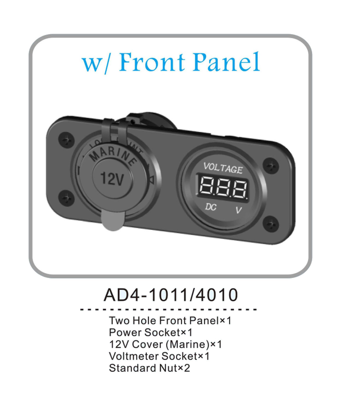 картинка Разъем прикуривателя и цифровой вольтметр