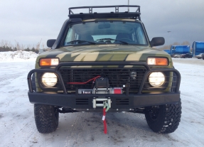 картинка Бампер передний Нива Лада под лебедку с кенгурином NP-00265