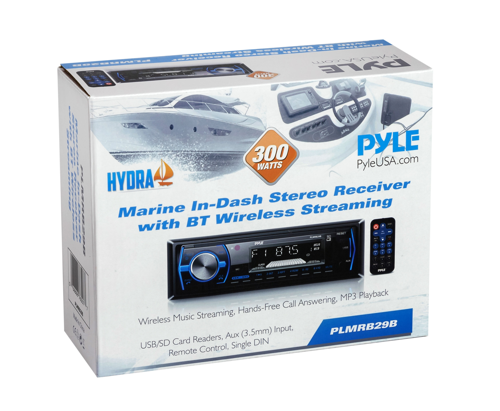 картинка Морская магнитола 1DIN PYLE PLMRB29B