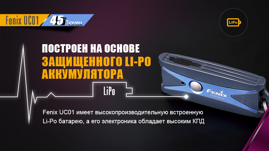 Фонарь Fenix UC01 фиолетовый
