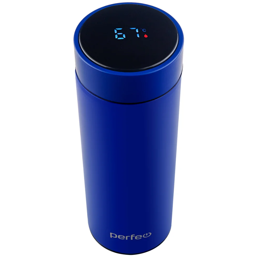 картинка Термос PERFEO 450 мл, с термодатчиком, синий