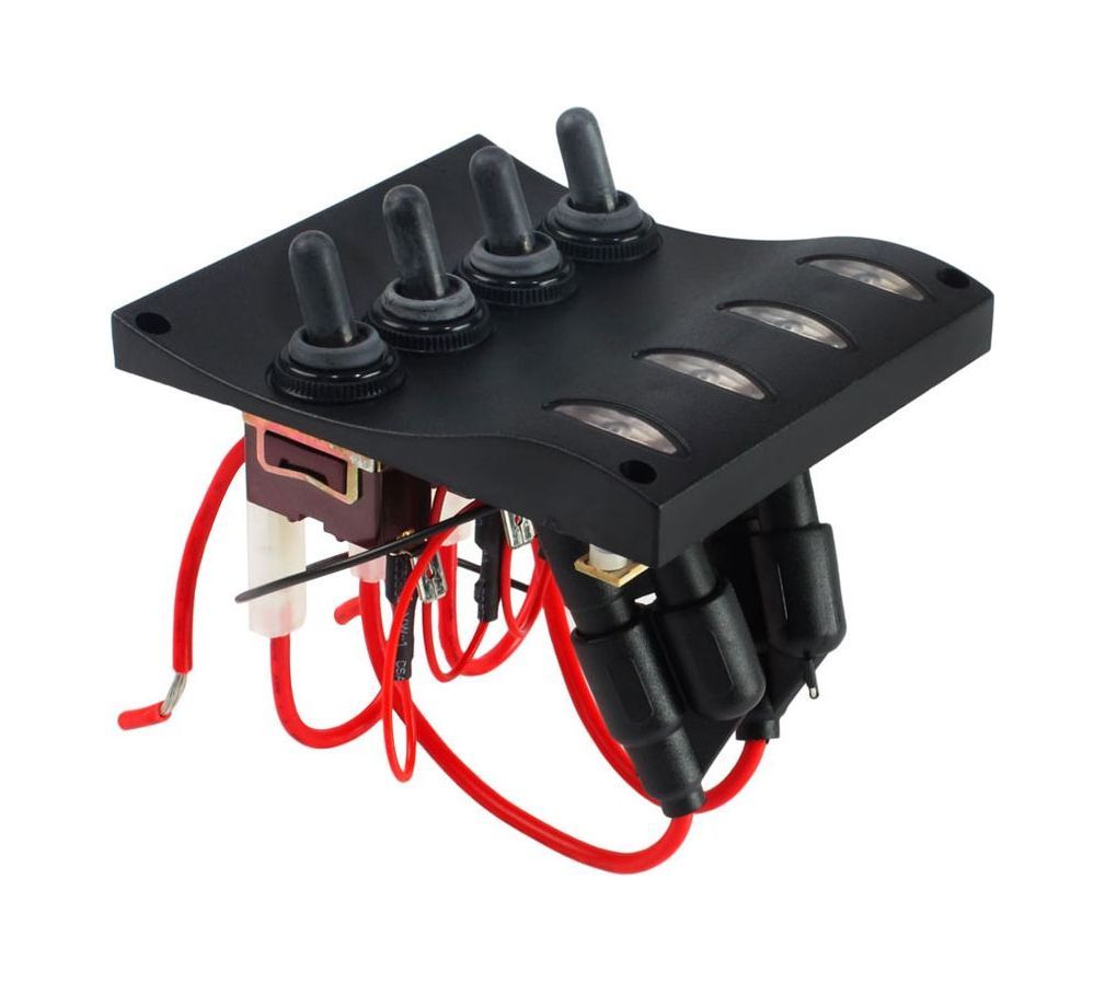 картинка Панель бортового питания 4 переключателя, индикация