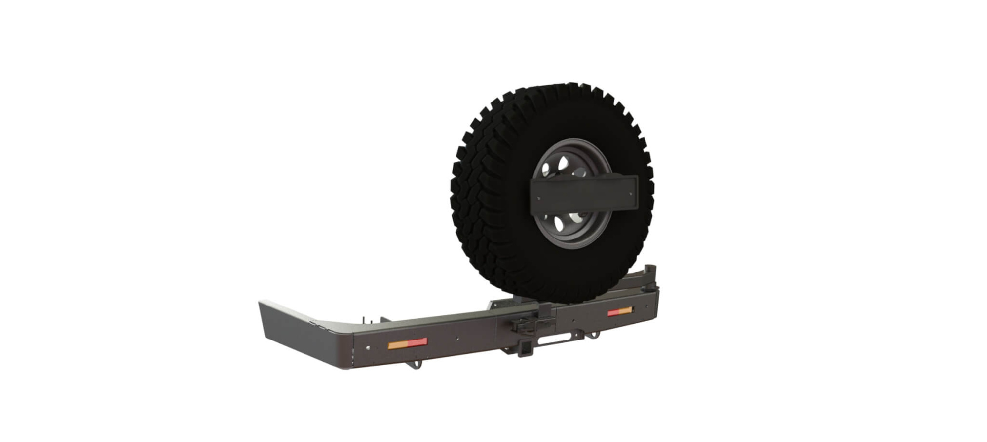 картинка Бампер силовой задний Toyota Land Cruiser Prado 150 2017+ квадрат, лебедка, калитка центр, фонари