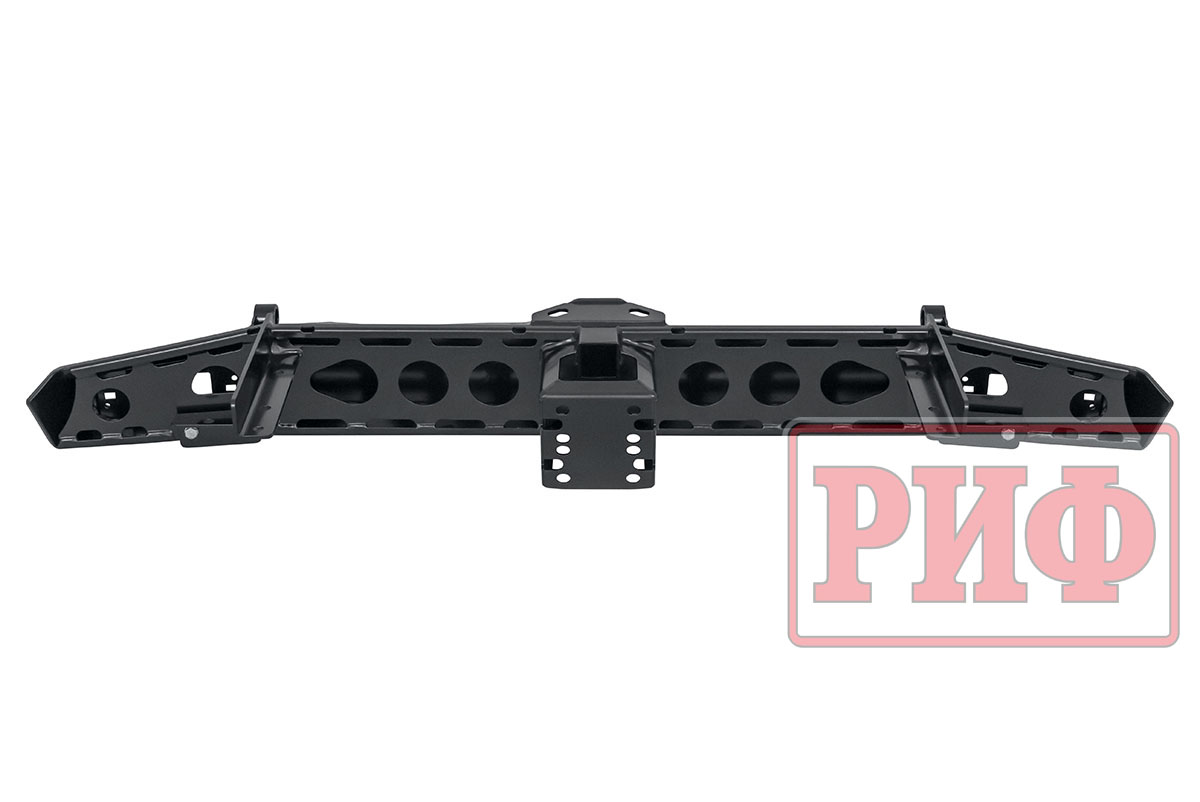 картинка Бампер задний РИФ УАЗ Хантер с квадратом под фаркоп и фонарями лифт