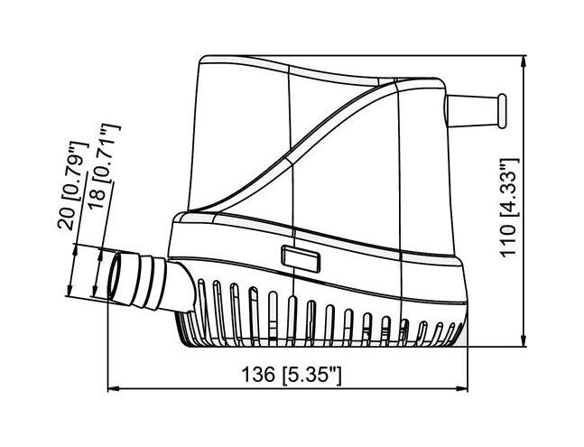 картинка Помпа осушительная, 12 В, 500GPH (1892.5 л/ч), автоматическая