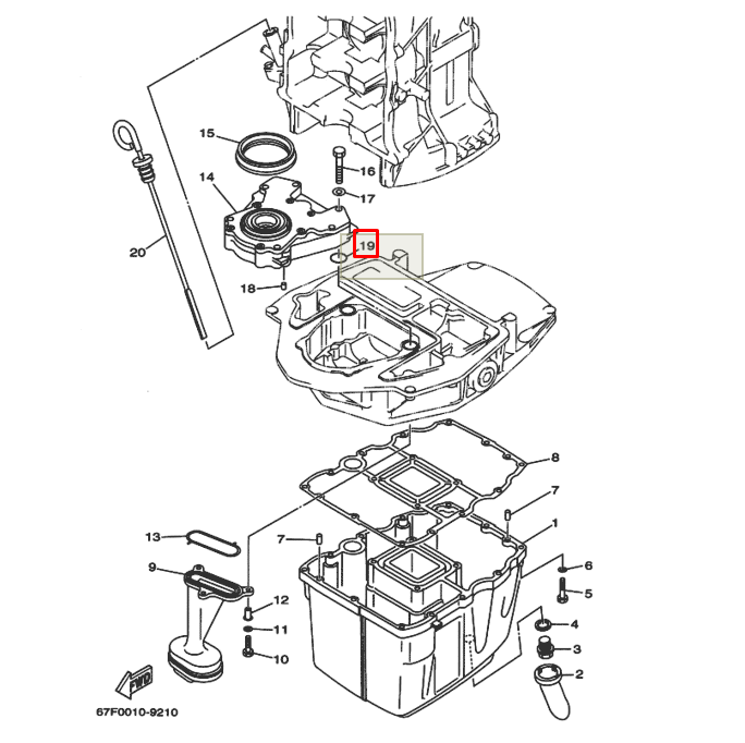 картинка Уплотнение маслонасоса Yamaha F100-250