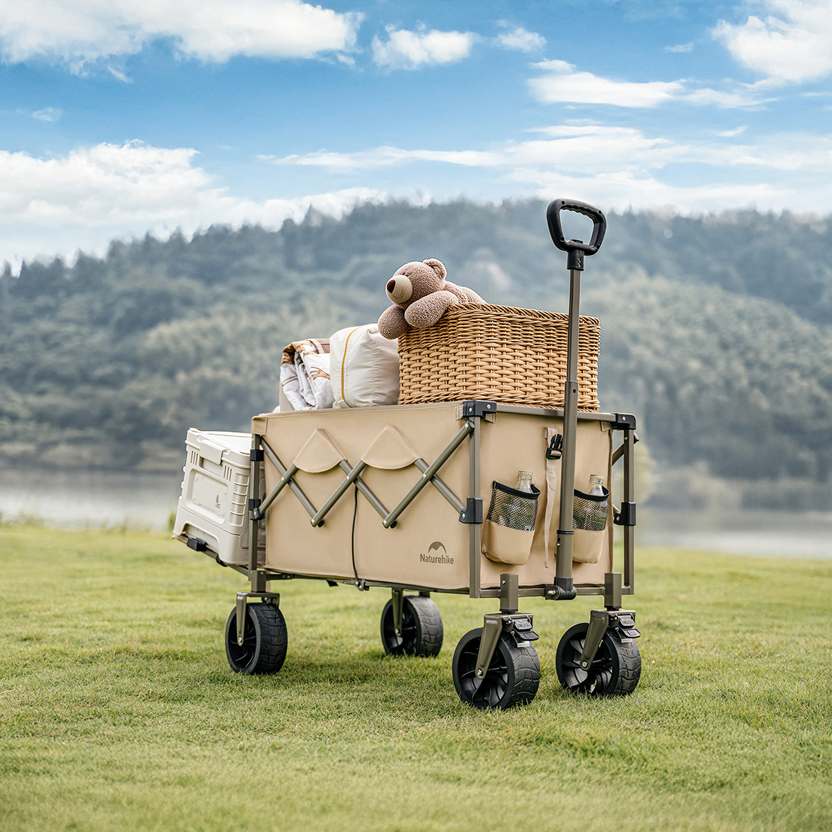 Тележка туристическая Naturehike Light 88х51х97 см, 100+50 л, коричневая
