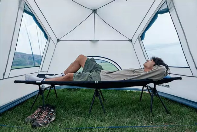 картинка Палатка Naturehike Lingfeng Air 12.0 2-местная, быстросборная, надувной каркас, бело-голубая