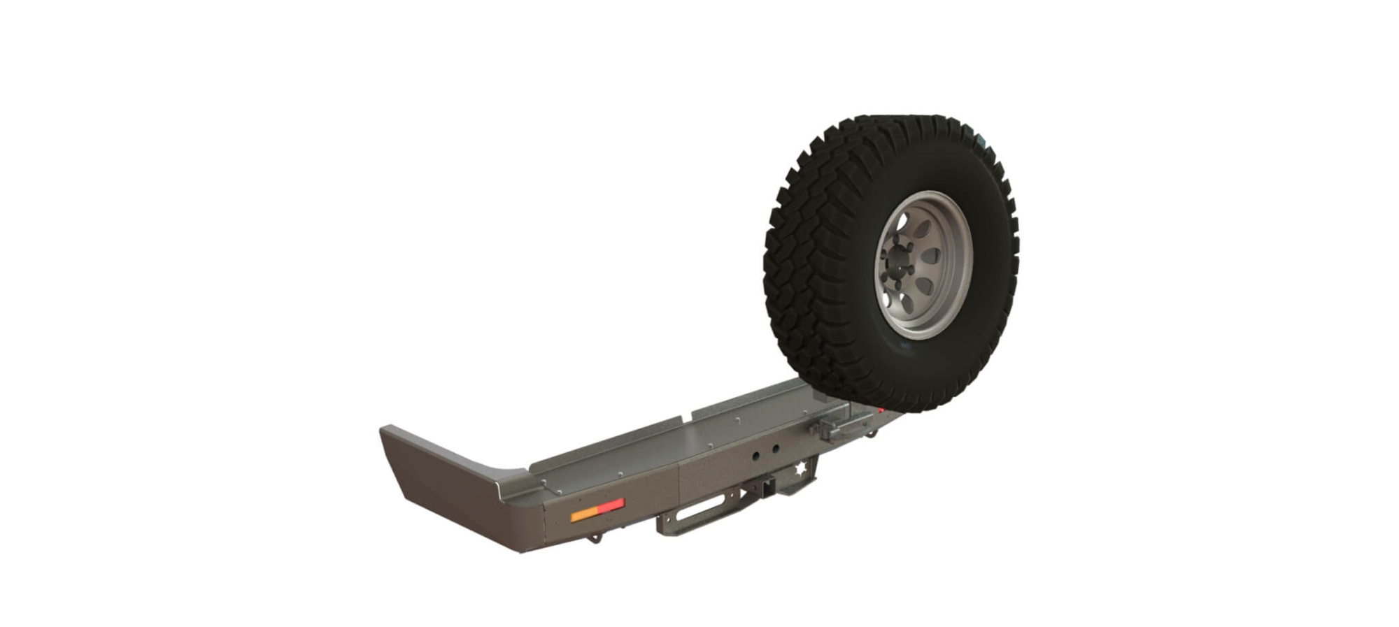 картинка Бампер силовой задний Toyota Land Cruiser 80 квадрат, лебедка, калитка справа, фонари