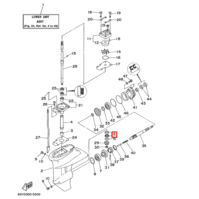 Подшипник роликовый Yamaha 9.9-15, F8-15 (14х29х6) (RT)