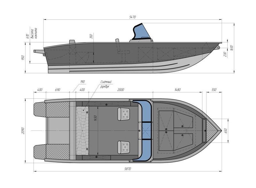 картинка Моторная лодка, Триера 540 FISH, белый